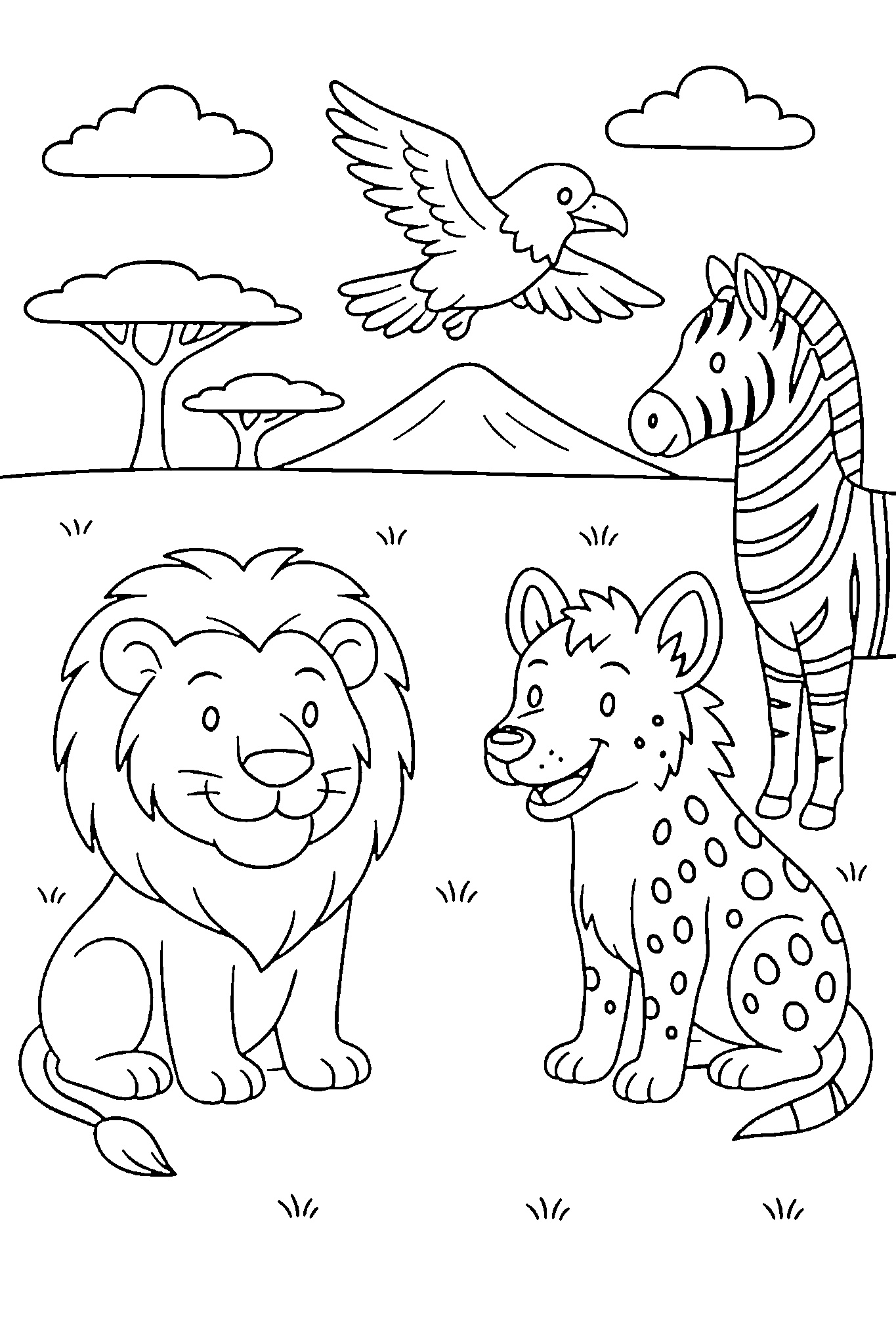 singa zebra elang hiena binatang hewan liar